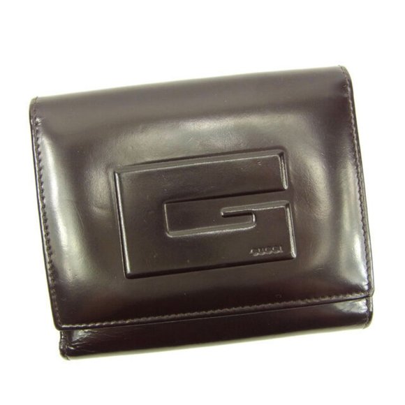 Gucci Wallet Purse Folding wallet G logos Brown Woman Authentic Used Y5266 - Picture 1 of 6